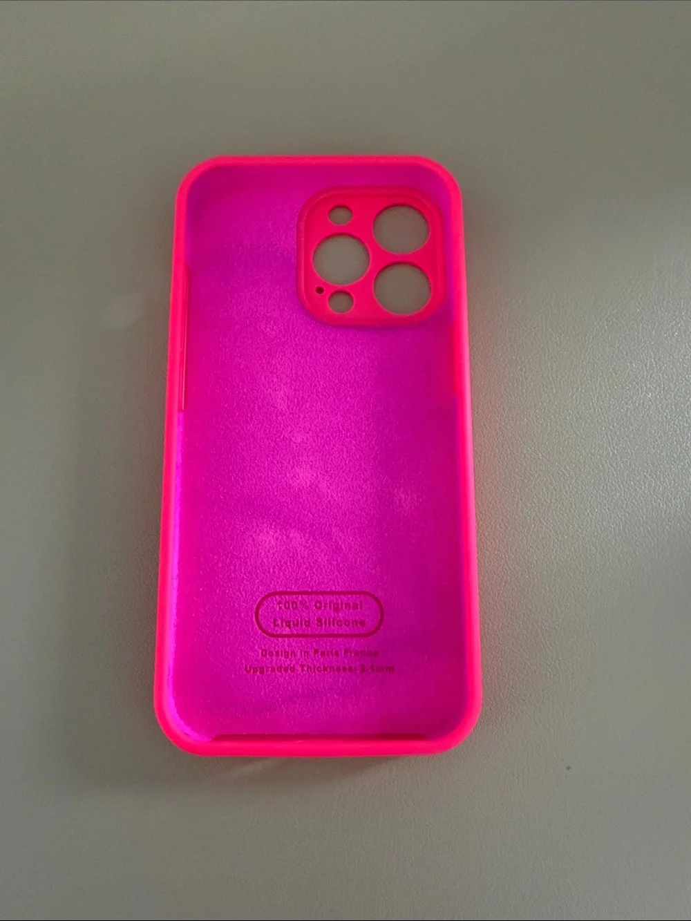 Hot Pink Liquid Silicone iPhone 15 pro Case for Large Camera Phones